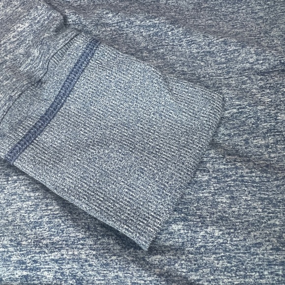 Athleta Girl Uptempo Hooded Top L/12 Blue Space Dye Long Sleeve Pockets - Picture 8 of 9